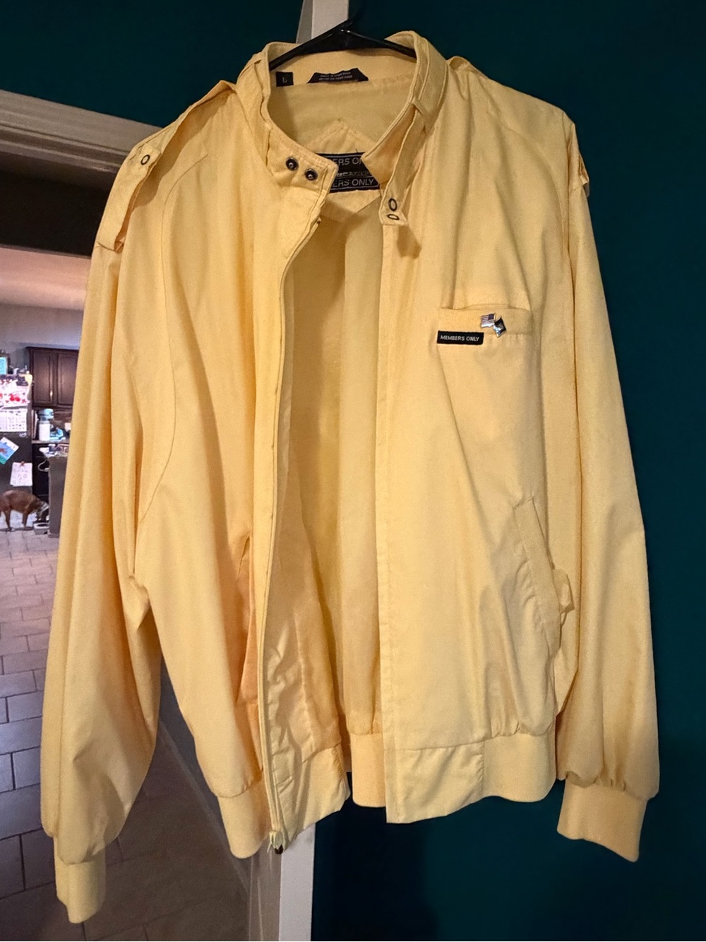 Members Only Pale Yellow Bomber Jacket